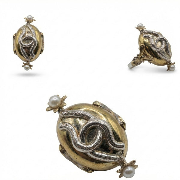 Anello Ovale in Argento 925 e Bronzo - Collezione Regina Sofia