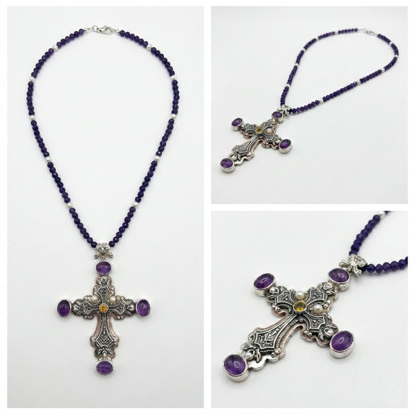 Collana Croce Ame in Argento 925 e Bronzo - Collezione Regina Sofia