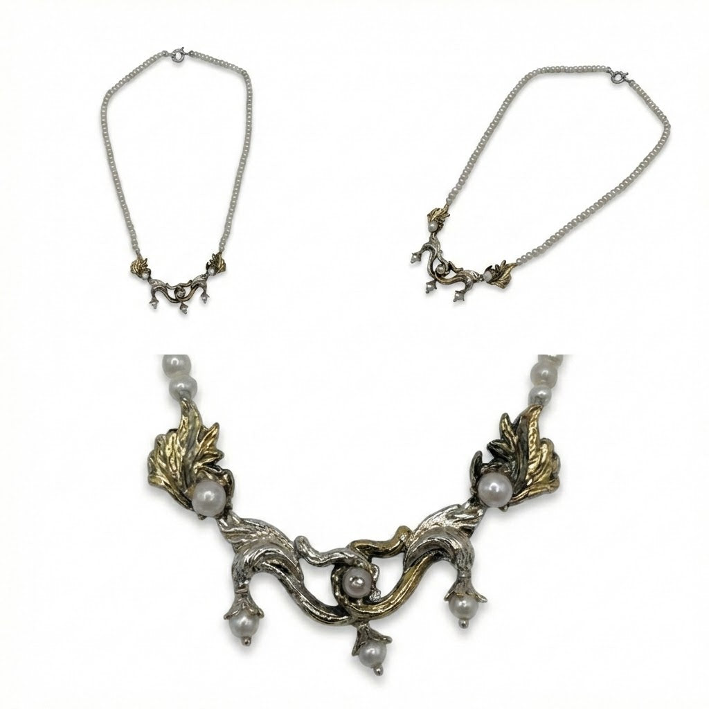 Collana Foglia in Argento 925 e Bronzo - Collezione Regina Sofia