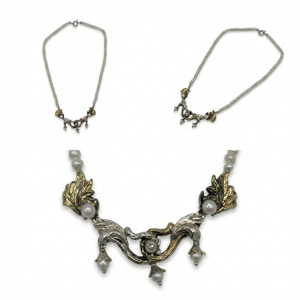 Collana Foglia in Argento 925 e Bronzo - Collezione Regina Sofia