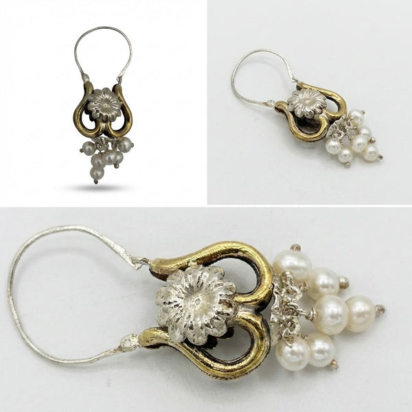 Orecchini Cestino Fiore in Argento 925 e Bronzo - Collezione Regina Sofia