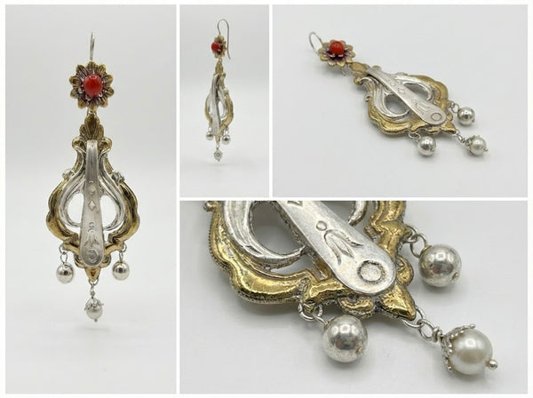 Orecchini Cravatte in Argento 925 e Bronzo - Collezione Regina Sofia