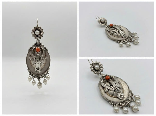 Orecchini Deco in Argento 925 e Bronzo - Collezione Regina Sofia