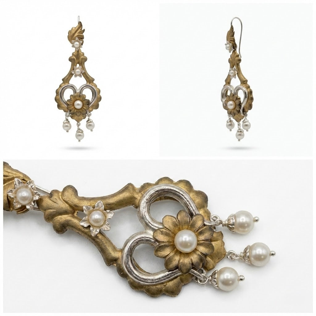 Orecchini Margherita in Argento 925 e Bronzo - Collezione Regina Sofia