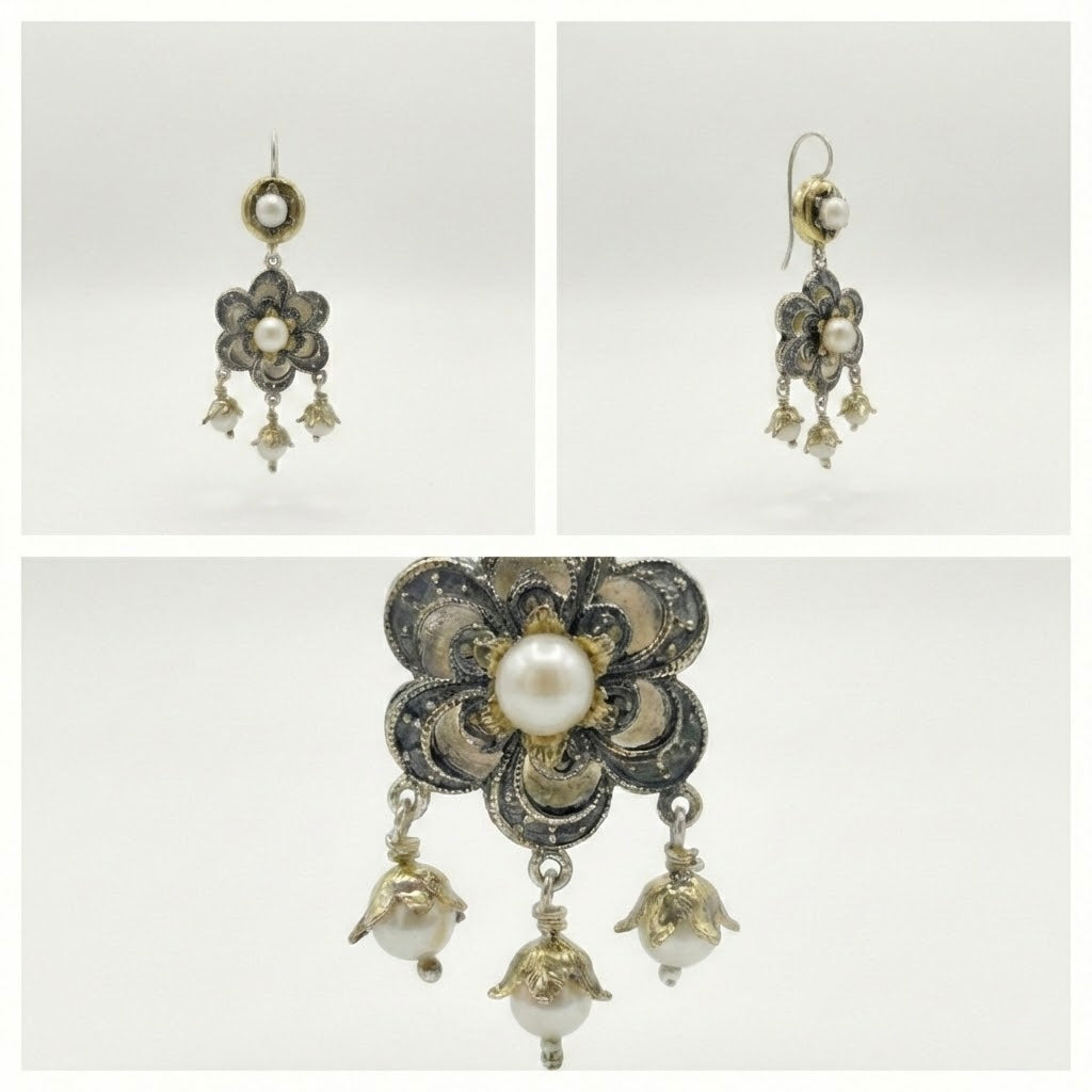 Orecchini Toppa in Argento 925 e Bronzo - Collezione Regina Sofia