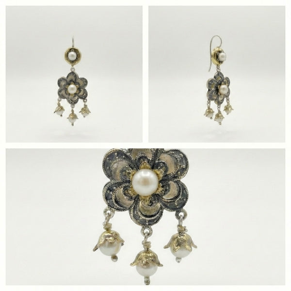 Orecchini Toppa in Argento 925 e Bronzo - Collezione Regina Sofia