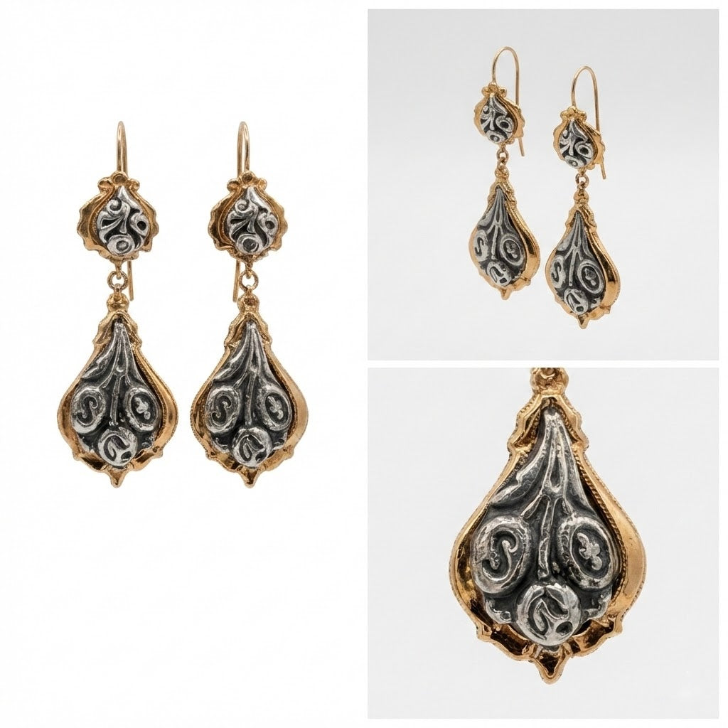 Orecchini Vitiello Piccolo in Argento 925 e Bronzo - Collezione Regina Sofia