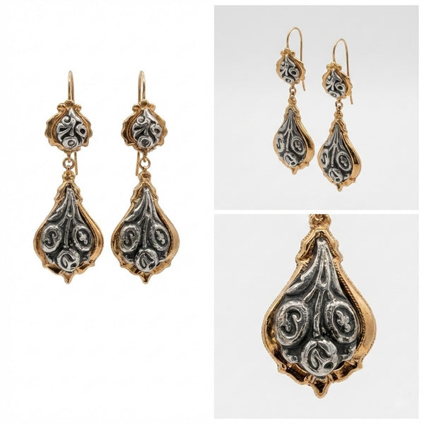 Orecchini Vitiello Piccolo in Argento 925 e Bronzo - Collezione Regina Sofia