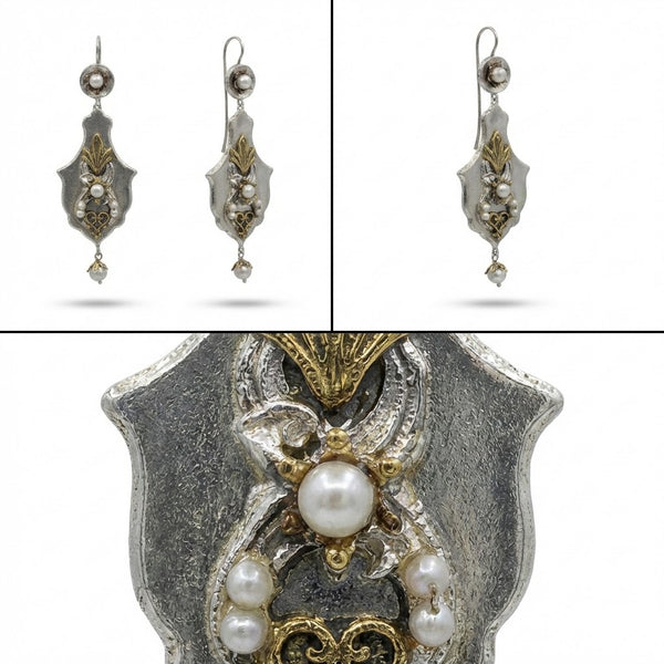 Orecchini Base Liscia in Argento 925 e Bronzo - Collezione Regina Sofia