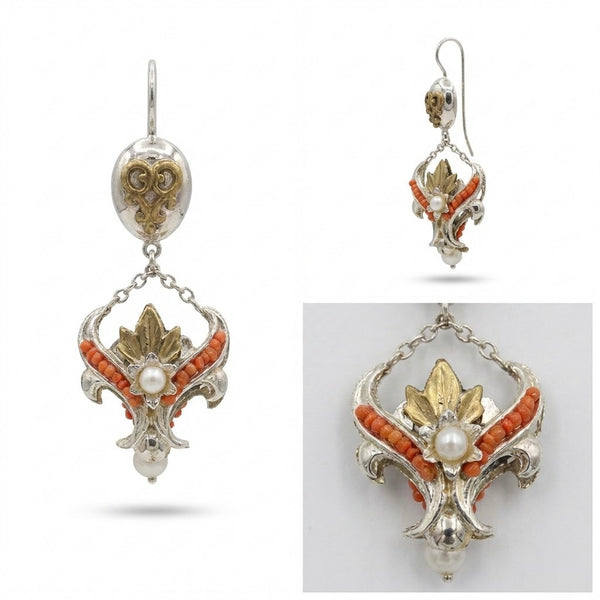 Orecchini Cestino Spade in Argento 925 e Bronzo - Collezione Regina Sofia