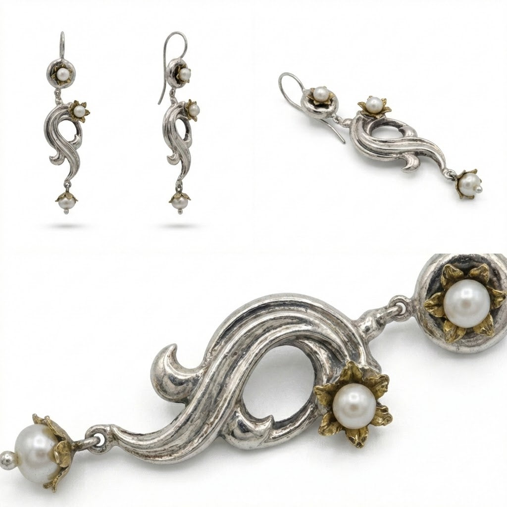 Orecchini Tromba in Argento 925 e Bronzo - Collezione Regina Sofia