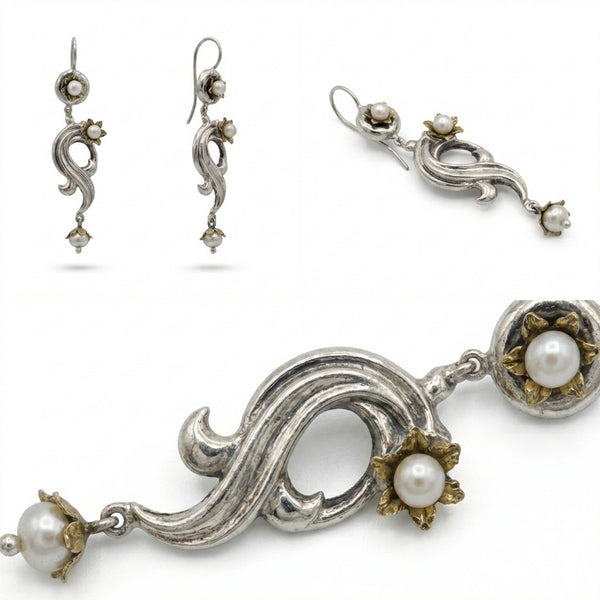 Orecchini Tromba in Argento 925 e Bronzo - Collezione Regina Sofia